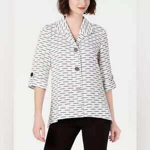 JM Collection Crinkle Texture Button-Up Jacket Size 2X